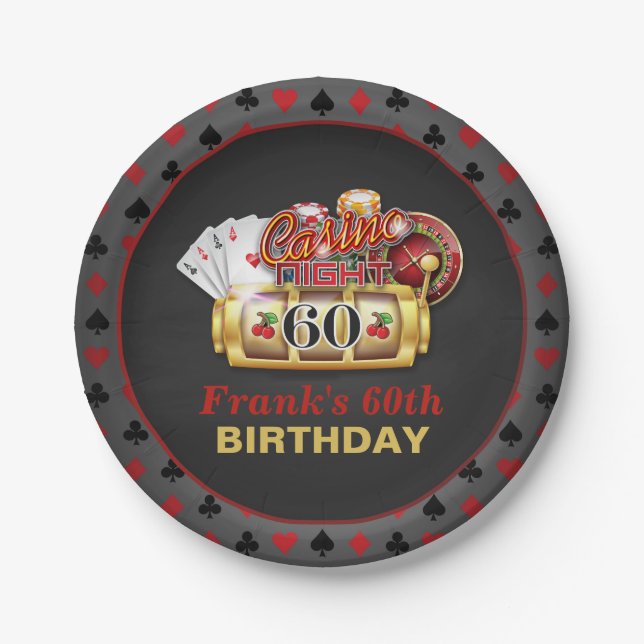 Casino Birthday Plate - 60th Birthday (Front)