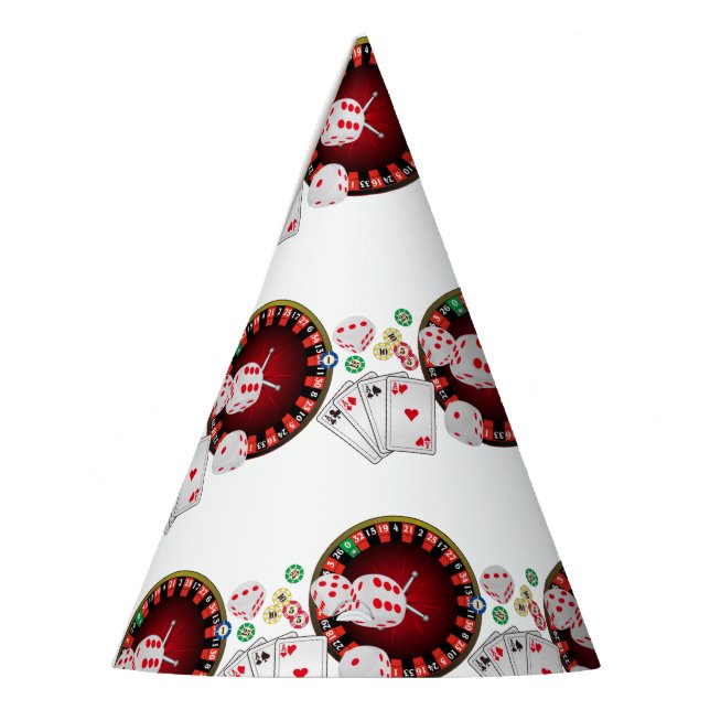 casino, casino night, adult game party hat (Left)