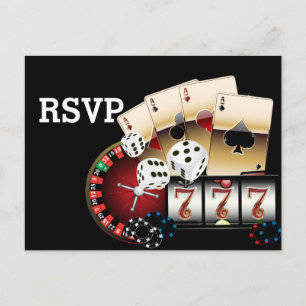casino, casino night, Postcard RSVP