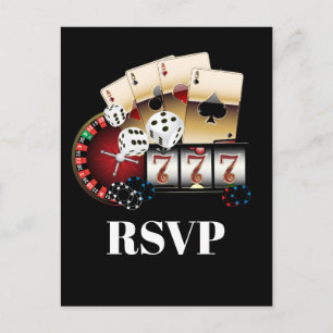 casino, casino night, Postcard RSVP