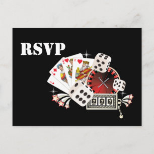 casino, casino night, Postcard RSVP
