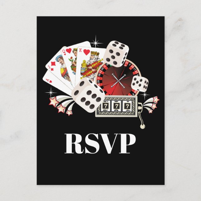 casino, casino night, Postcard RSVP (Front)