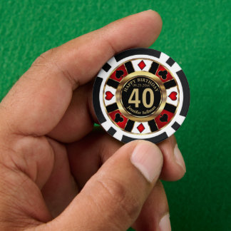 Casino Chip Las Vegas Birthday - Red