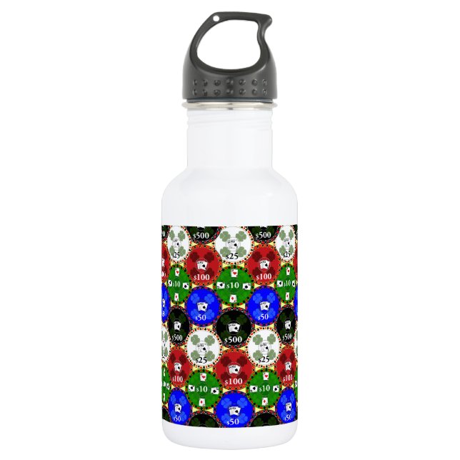 Casino Chips 532 Ml Water Bottle (Front)