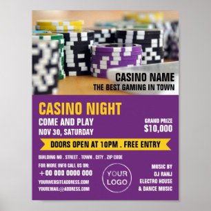 Casino Chips, Casino Night, Gaming Industry Poster