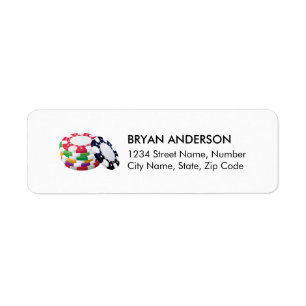 Casino Chips Return Address Label