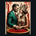 Casino couple Art Deco Poster<br><div class="desc">Great poster design. You will love it like others. Be free to use this design for other product you like or to customise and add your text. Follow me for more. Thank you. Have a nice day.</div>