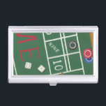 Casino Craps Table with Chips and Dice Business Card Holder<br><div class="desc">Make sure Lady Luck is on your side with this painting of a craps table by Chariklia Zarris. The dice have been thrown and are being collected,  along with any losing bets. Put this action filled print on your wall today!</div>