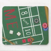 Casino Craps Table with Chips and Dice