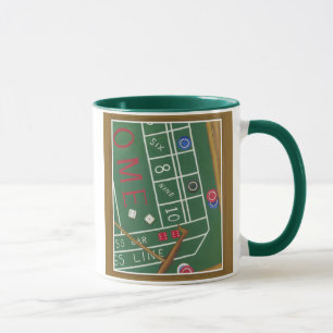 Casino Craps Table with Chips and Dice Mug