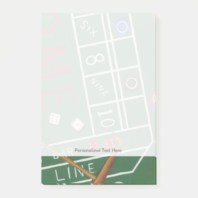 Casino Craps Table with Chips and Dice Post-it Notes (Front)