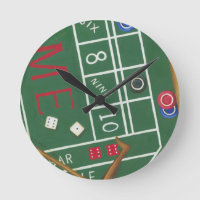 Casino Craps Table with Chips and Dice