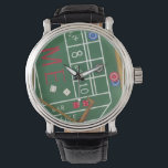 Casino Craps Table with Chips and Dice Watch<br><div class="desc">Make sure Lady Luck is on your side with this painting of a craps table by Chariklia Zarris. The dice have been thrown and are being collected,  along with any losing bets. Put this action filled print on your wall today!</div>