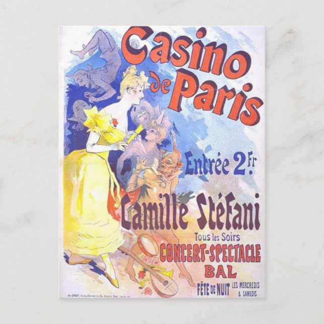 Casino de Paris Vintage Postcard (Front)