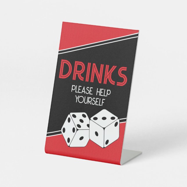 Casino Dice Party Drinks Sign (Front)