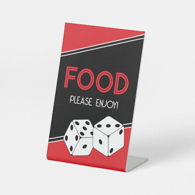 Casino Dice Party Food Sign (Front)