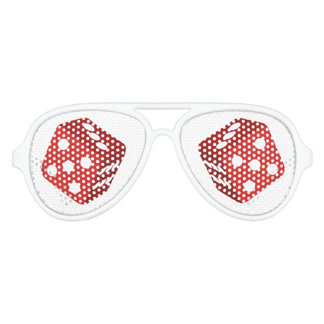 Casino Gambling Craps Red Dice Aviator Sunglasses (Front)