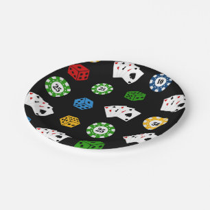 Casino gambling pattern Party paper plate