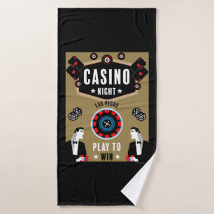 Casino Gambling Poker Roulette  Bath Towel