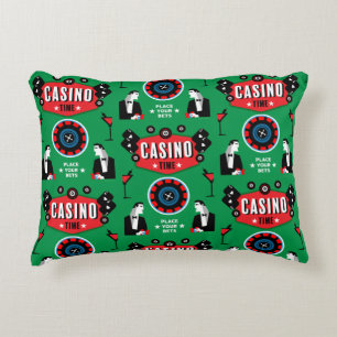 Casino Gambling Poker Roulette Decorative Cushion