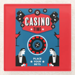 Casino Gambling Poker Roulette Glass Coaster