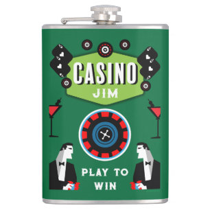 Casino Gambling Poker Roulette  Hip Flask