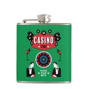 Casino Gambling Poker Roulette  Hip Flask