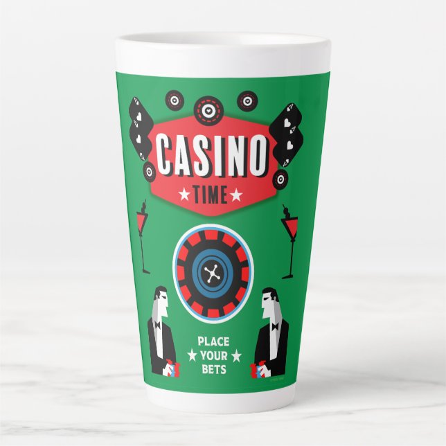 Casino Gambling Poker Roulette  Latte Mug (Front)