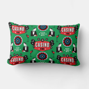 Casino Gambling Poker Roulette Lumbar Cushion