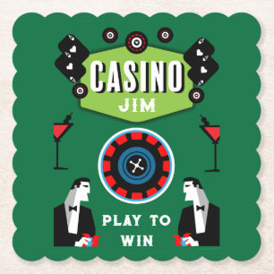 Casino Gambling Poker Roulette Paper Coaster