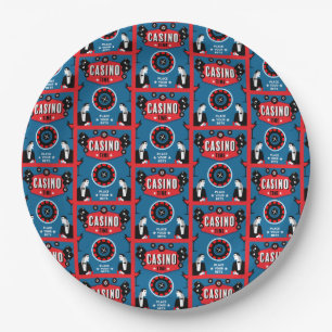 Casino Gambling Poker Roulette  Paper Plate