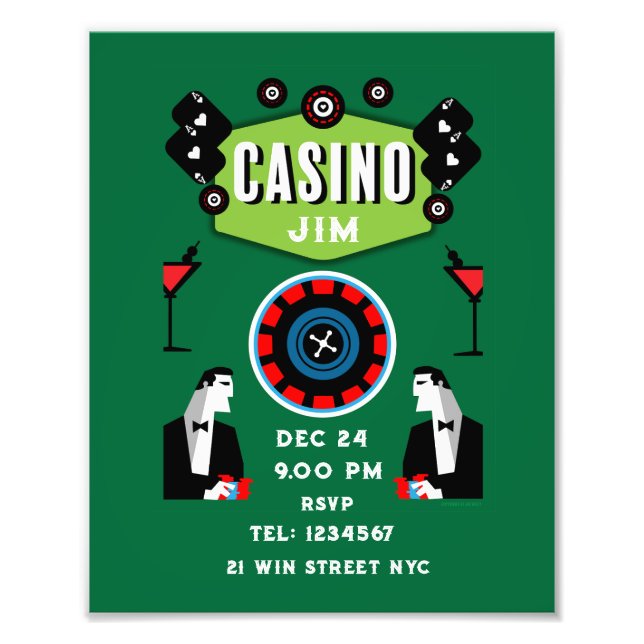 Casino Gambling Poker Roulette  Photo Print (Front)