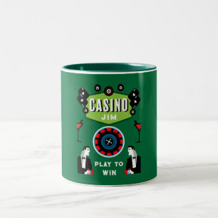 Casino Gambling Poker Roulette Two-Tone Coffee Mug