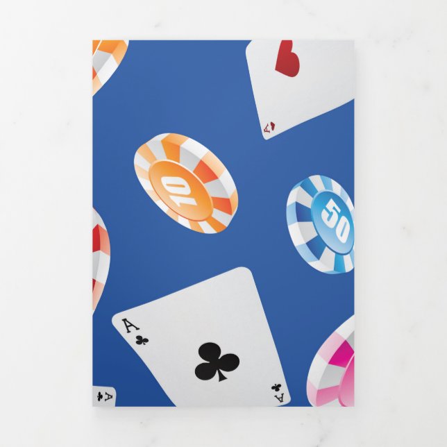 Casino, Games accessories pattern 6 Tri-Fold Holiday Card (Cover)