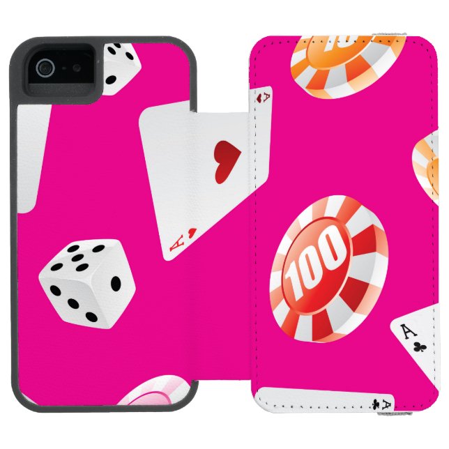 Casino, Games accessories pattern 7 Incipio iPhone Wallet Case (Folio Open)
