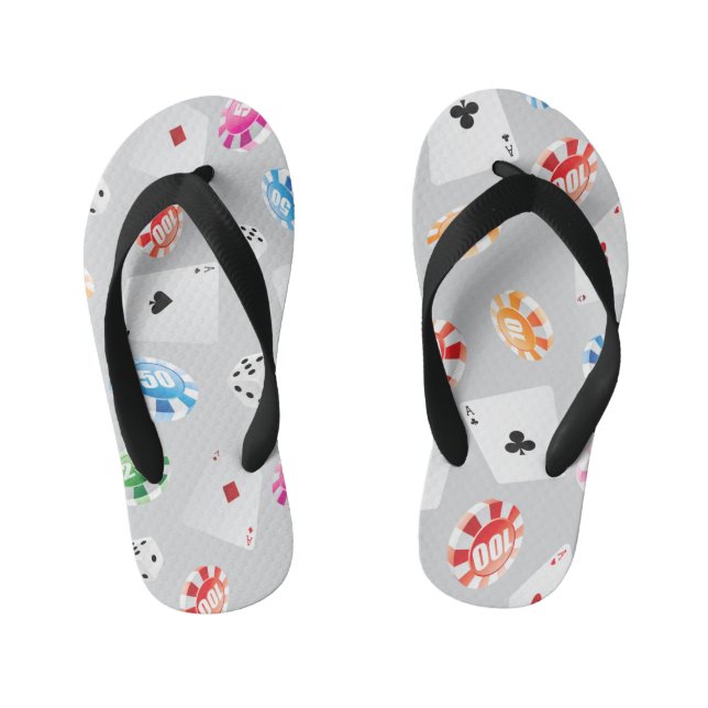 Casino, Games accessories pattern 8 Kid's Thongs (Footbed)