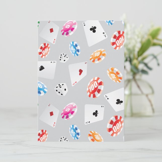 Casino, Games accessories pattern 8 Thank You Card (Standing Front)