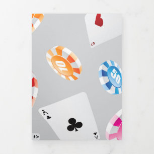 Casino, Games accessories pattern 8 Tri-Fold Holiday Card