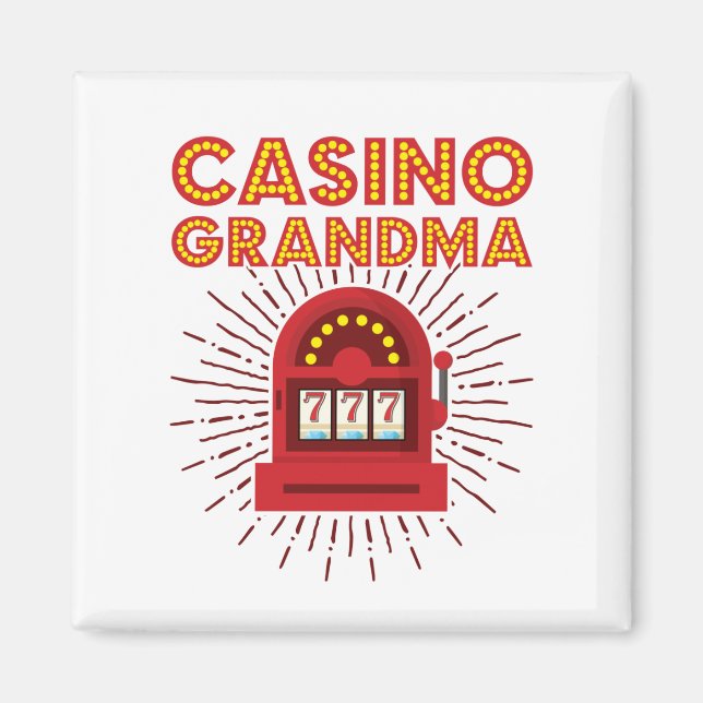 Casino Grandma Slot Machine Gambling Grandmother Magnet (Front)