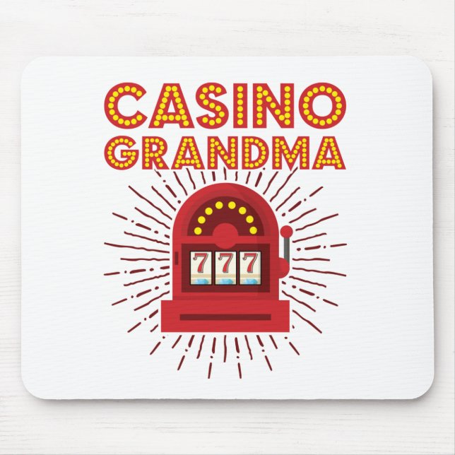 Casino Grandma Slot Machine Gambling Grandmother Mouse Pad (Front)