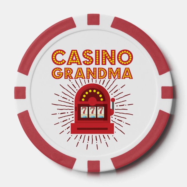 Casino Grandma Slot Machine Gambling Grandmother Poker Chips (Front)