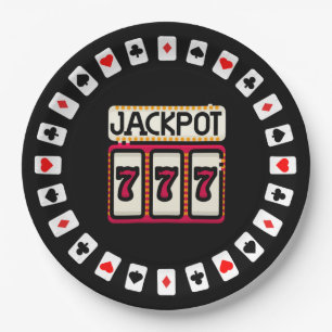 Casino Hit the Jackpot 777 Paper Plate