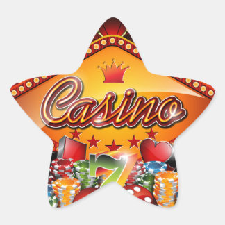 Casino illustration with gambling elements star sticker