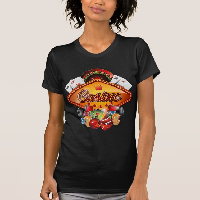 Casino illustration with gambling elements T-Shirt (Front)