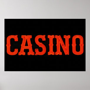 Casino in Neon Red Poster
