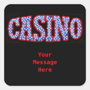 Casino in Red White & Blue Square Sticker
