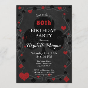 Casino/Las Vegas 50th Birthday Party Invitation