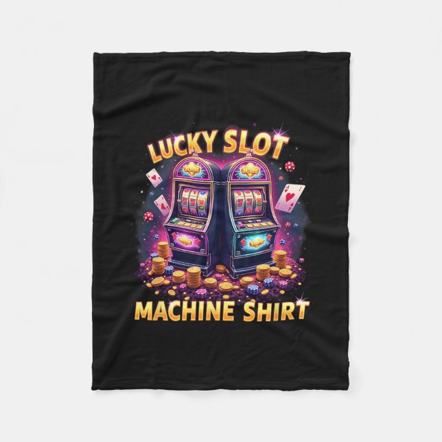 Casino Las Vegas Gambling Lovers Lucky Slot Machin Fleece Blanket (Front)