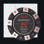 Casino Las Vegas Poker Chip Photo Birthday Invitation<br><div class="desc">Celebrate your milestone birthday in style with our adult birthday invitation designed to look like a poker chip! This invitation is perfect for anyone who loves casinos, gambling, or anything Vegas-themed. The front of the invitation features a high-quality, full-colour print of a poker chip with your name and birthday prominently...</div>