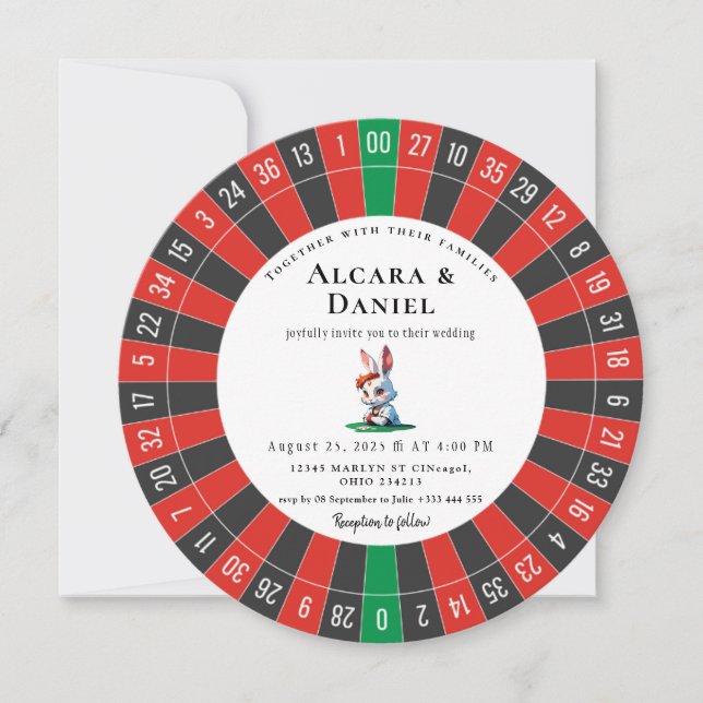 Casino Las Vegas Poker wedding Invitation (Front)